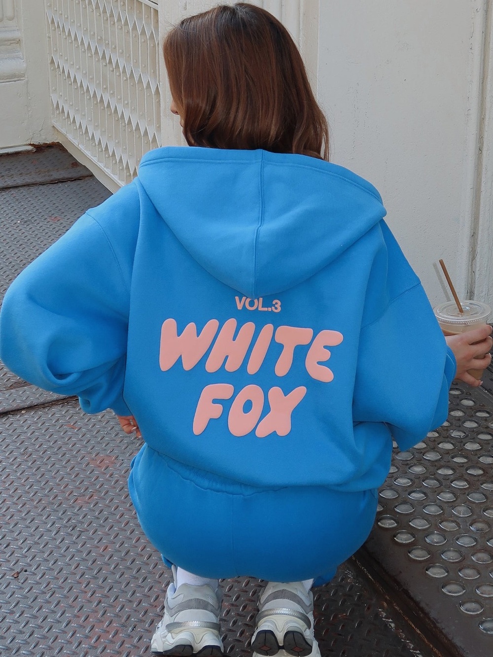 WHITE FOX Offstage Hoodie Vol.3 Women's S/M Blue Azure Pullover Fleece Logo